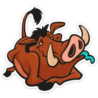 🤤 Pumbaa The Lion King cartoon, animal, warthog, disney, pumbaa, the lion king telegram sticker
