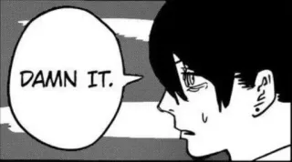 🤍 DAMN IT. anime, frustrazione, fumetto, parolaccia whatsapp sticker