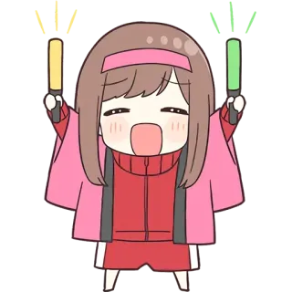 👍 Anime, Mädchen, Anfeuern, Pink, Süß telegram sticker