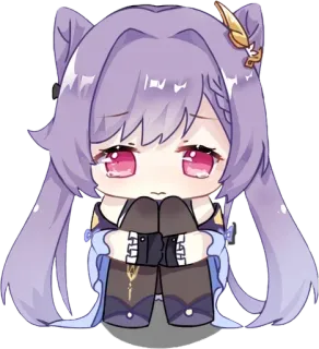 😭 Keqing Genshin Impact Anime, Imut, Kawaii, Video game, Genshin Impact whatsapp sticker