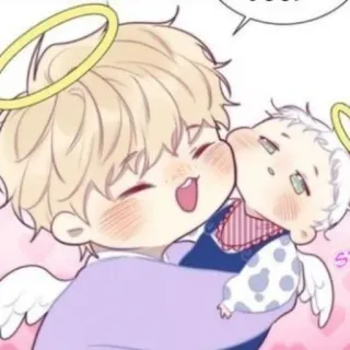 ✨ ángel, lindo, bebé, alas, halo whatsapp sticker