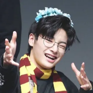 🎸 I.N kpop, stray kids, yang jeongin, harry potter, cachecol, óculos telegram sticker