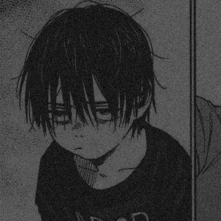 ⛓ anime, manga, monochrome, boy, character telegram sticker