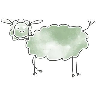 🐑 oveja, animal, dibujos animados, ilustración, lindo, animal de granja telegram sticker