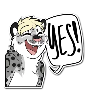 ✅ YES! leopardo, animale, cartone animato, felice, fumetto, peloso telegram sticker