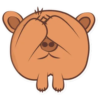 🙈 urso, fofo, desenho animado, animal, adesivo telegram sticker
