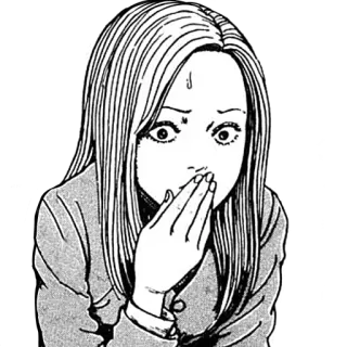 😮 Manga, Impactada, Terror, Chica, Anime whatsapp sticker