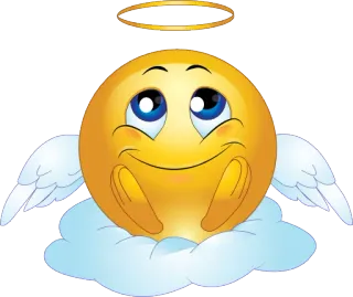 😇 Emoji, Ángel, Halo, Nube, Sonriente telegram sticker