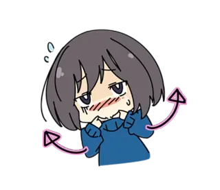 😈 anime, manga, cartoon, character, sweat, nervous, blush, cute telegram sticker