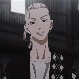 💈 Draken Tokyo Revengers anime, personaje, Tokyo Revengers, Draken, sonriendo, manga telegram sticker
