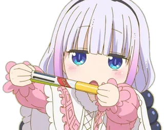 ☺️ Kanna Kamui Miss Kobayashi's Dragon Maid Anime, Kawaii, Carino, Manga, Drago, Kanna, Chibi telegram sticker
