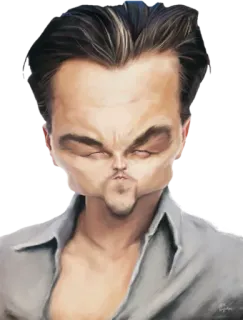 😉 Leonardo DiCaprio знаменитость, актер, карикатура, портрет telegram sticker