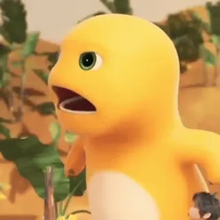 😾 dinosaur, cartoon, yellow, shocked, open mouth whatsapp sticker