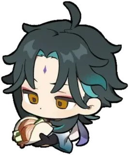 🍔 Xiao Genshin Impact Anime, Spel, Genshin Impact, Xiao, Chibi telegram sticker