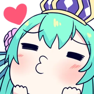 😘 anime, fofo, desenho animado, coração, kawaii, beijo telegram sticker