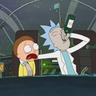 🛸 Rick Sanchez Rick and Morty rick and morty, zeichentrick, animation für erwachsene, rick, morty, trinken telegram sticker