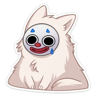 😅 pagliaccio, cane, animale, triste, maschera, cartone animato telegram sticker