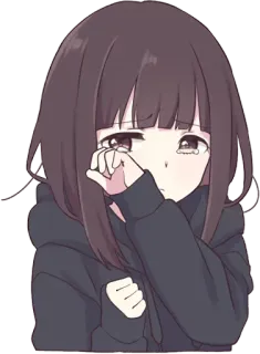 😢 Аниме, Девушка, Плачет, Грустно, Эмоциональный, Манга telegram sticker