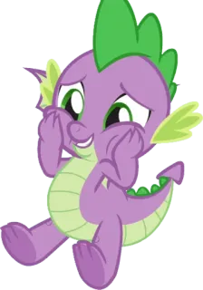 😍 Spike My Little Pony Spike, My Little Pony, cartoon, dragon, cute, fanart telegram sticker