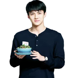 🥗 GOOD EAT man, food, salad, holding, handsome whatsapp sticker