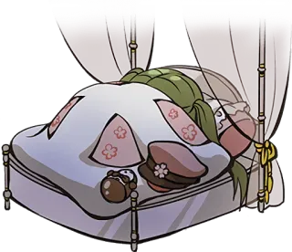 💤 sleeping, bed, canopy bed, hat, pillow, blanket telegram sticker