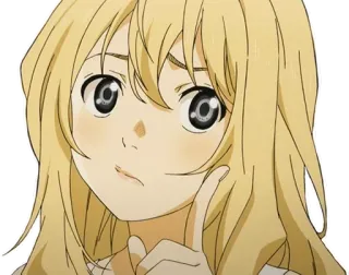 🙂 Kaori Miyazono Your Lie in April Anime, Ragazza, Capelli biondi, Carina, Personaggio, Manga, Kaori telegram sticker