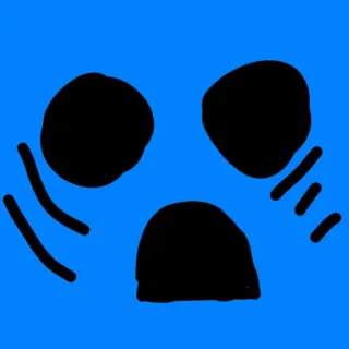 😯 abstrato, rosto, expressão, azul, adesivo telegram sticker