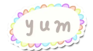 😋 yum nourriture, délicieux, savoureux, mignon, autocollant, pastel whatsapp sticker
