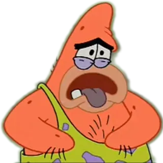 😝 Patrick Star SpongeBob SquarePants Patrick, Spongebob, Cartoon, Figur, lustig, Meme, traurig whatsapp sticker