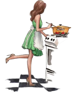 👩‍🍳 femme, cuisine, cuisine, tablier, cuisinière, chef, nourriture telegram sticker