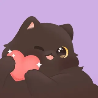 🐱 chat, cœur, amour, mignon, kawaii, sticker telegram sticker
