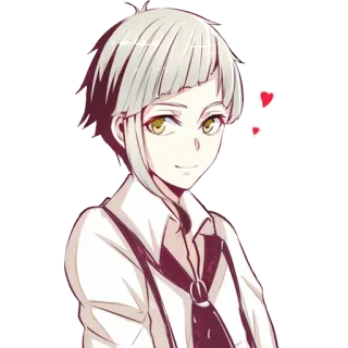 💕 Atsushi Nakajima Bungou Stray Dogs Anime, Manga, Atsushi Nakajima, Bungo Stray Dogs, Charakter, Herzen telegram sticker