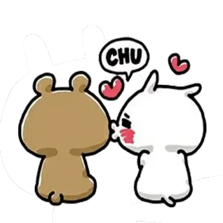 😭 CHU love, kiss, heart, cute, cartoon, affection, animal telegram sticker