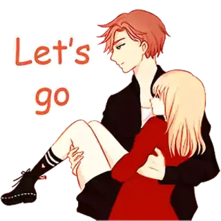 ❤️ Let's go pareja, romance, anime, manga telegram sticker