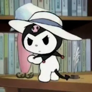 🧦 Kuromi クロミ, サンリオ, キャラクター, 漫画, かわいい, 帽子, アニメ whatsapp sticker