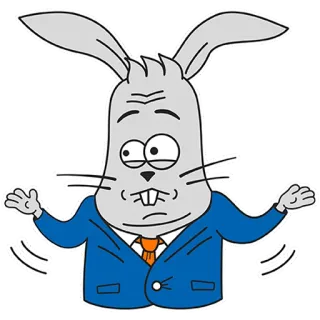😕 Cartoon, Hase, Kaninchen, Verwirrt, Anzug, Krawatte, Tier telegram sticker