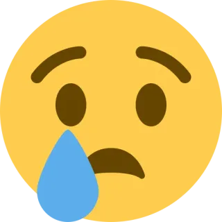 😢 emoji, sad, crying, tear telegram sticker
