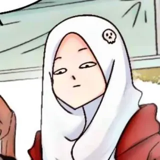 🌺 Hijab, Teschio, Cartone animato, Ragazza, Anime, Musulmana, Donna whatsapp sticker