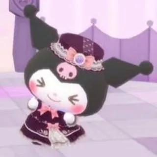 😣 Kuromi Kuromi, Sanrio, kreskówka, anime, uroczy, kawaii, postać telegram sticker