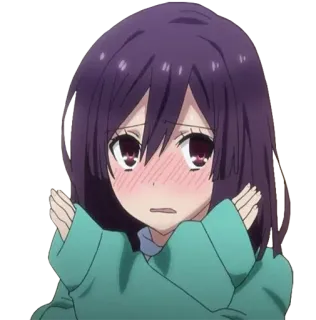 🙅 动漫, 女孩, 可爱, 脸红, 害羞 telegram sticker