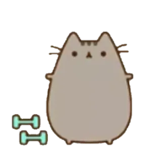 😎 Pusheen gato, Pusheen, lindo, dibujos animados, ejercicio, fitness whatsapp sticker