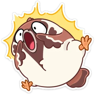😳 pássaro, chocado, surpreso, desenho animado, animal, fofo, engraçado, emoção telegram sticker