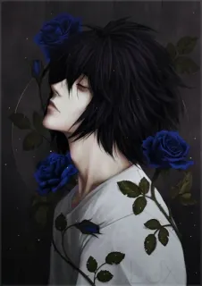 👀 L Lawliet Death Note 动漫, 漫画, 死亡笔记, L, L·劳莱特, 侦探, 智慧, 粉丝创作 telegram sticker