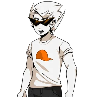 😦 Dirk Strider Homestuck Anime, Webcomic, Pomarańczowy, Okulary, Dirk Strider telegram sticker
