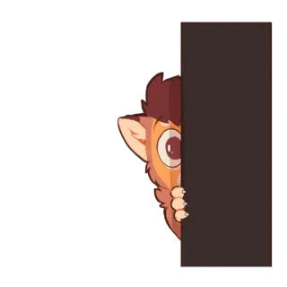 👀 cute, animal, peeking, cartoon, shy, hiding telegram sticker