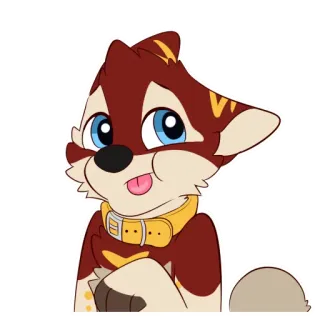 😨 Furry, Animal, Perro, Lindo, Dibujos animados, Ilustración telegram sticker