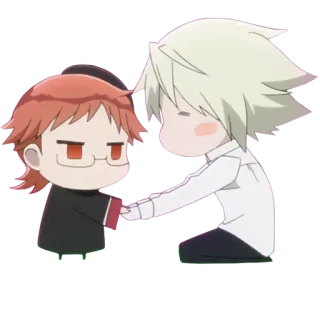 🤝 Animé, Dessin animé, Amitié, Chibi, Mignon, Manga whatsapp sticker