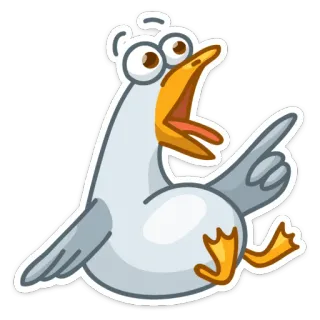 😳 pássaro, gaivota, desenho animado, engraçado, animal whatsapp sticker