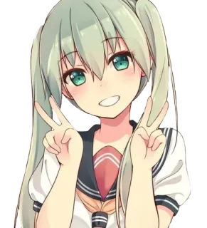 👋 Anime, Ragazza, Carina, Cartone animato, Manga, Kawaii telegram sticker