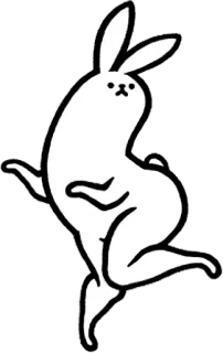 ❓ coniglio, coniglietto, carino, animale, divertente, cartone animato telegram sticker